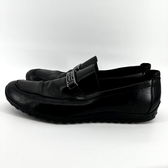 Bally Roquat Logo Plaque Loafers Slip On Almond Toe Classic Leather Black US 12 main image 4